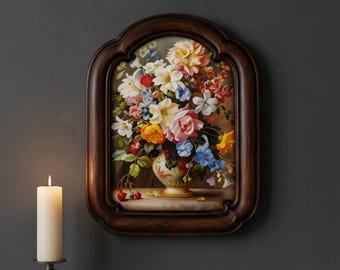 Vintage Floral Photo Frame for Home Decor, Victorian Resin Picture Frame, Antique Style Tabletop Frame, Cottagecore Home Decor Gift for Her