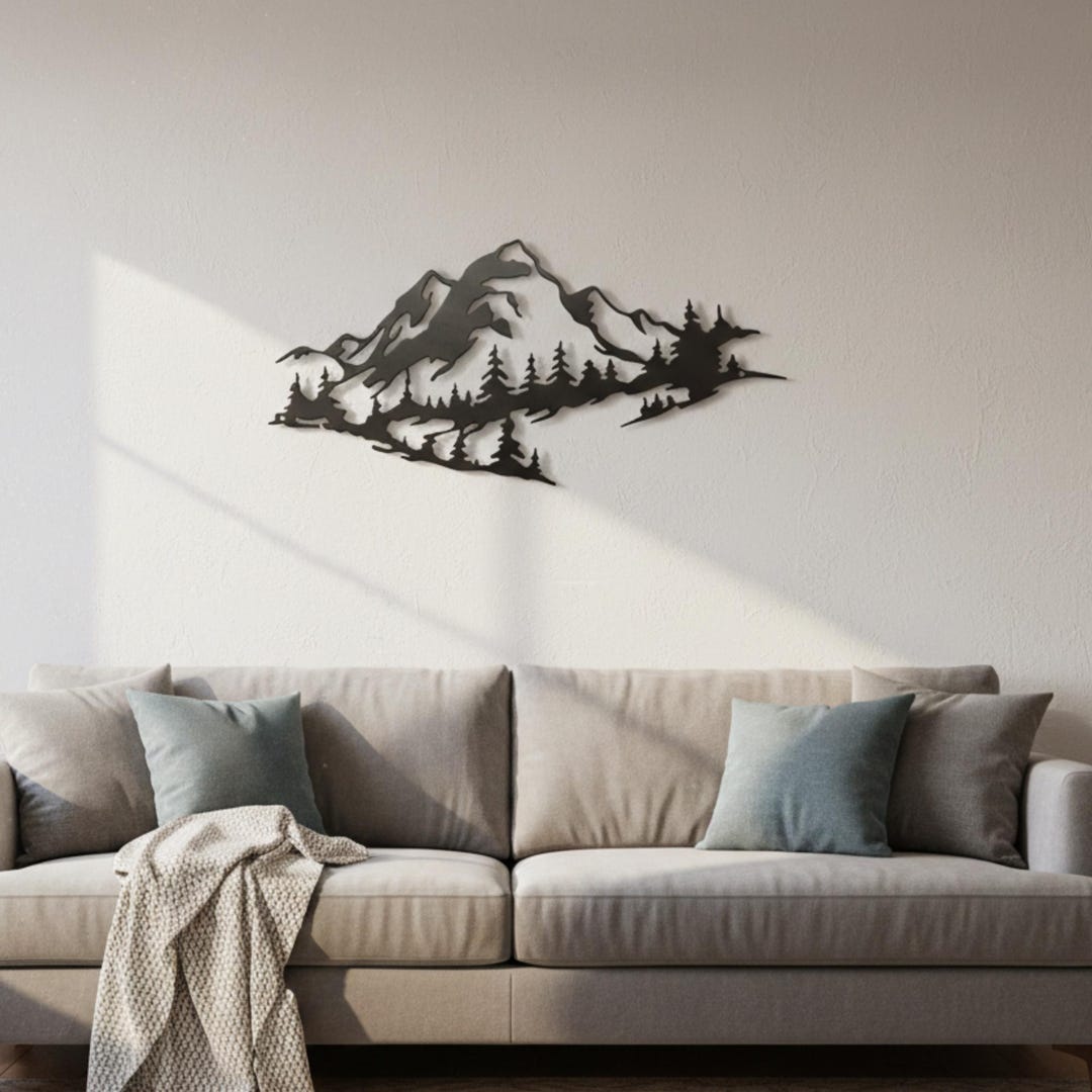 Metal Forest and Mountain Wall Art for Homes, Natured Inspired Home ...
