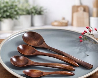 Handgefertigte Japanische Holzlöffel | Naturholz Küchenutensil | Umweltfreundliches Koch Geschenk