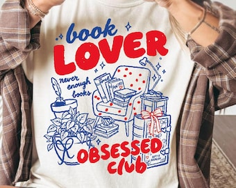 Comfort Colors® Obsessed Book Club Shirt, Trendy Bookish Shirt, Book Lover Gift, Bookworm Shirt, Dark Reader Gift