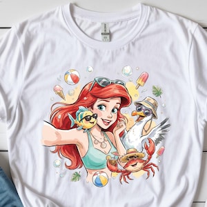 The Little Mermaid Princess Ariel Selfie Shirt, Disney Princess Toddler Shirt, Summer Disney Shirt, Princess Lover Shirt, Princess Girl Tee bild 1