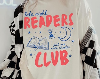 Comfort Colors® Book Shirt, Late Night Readers Club Shirt, Bookish Shirt, Bookworm Shirt, Reading Graphic Shirt, Book Lover Gift, Book Club