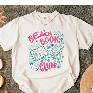 Comfort Colors® Beach Babes Book Club Shirt, Trendy Book Lover Gift, Summer Reading Tee, Retro Summer Reading Shirt, Trendy Beach Shirt