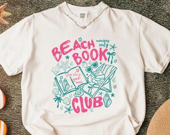 Comfort Colors® Beach Babes Book Club Shirt, Trendy Book Lover Gift, Summer Reading Tee, Retro Summer Reading Shirt, Trendy Beach Shirt
