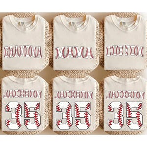 Comfort Colors® Custom Baseball Grandma Number And Name Shirt, Baseball Grandma Gift, Personalized Baseball Tee, Game Day Baseball Tee