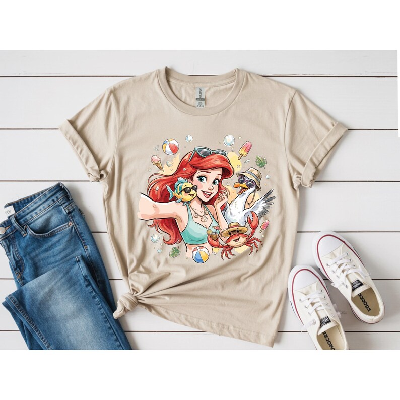 The Little Mermaid Princess Ariel Selfie Shirt, Disney Princess Toddler Shirt, Summer Disney Shirt, Princess Lover Shirt, Princess Girl Tee bild 2
