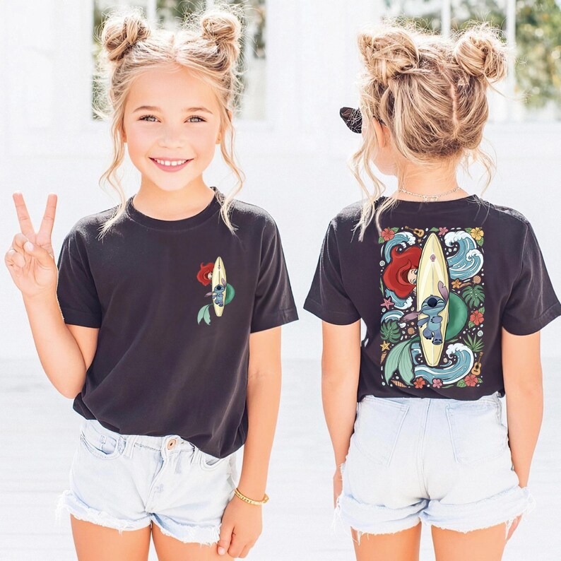Comfort Colors® Princess Ariel and Stitch Shirt, Disney The Little Mermaid T-Shirt, Disneyland Family Trip Tees, WDW Magic Kingdom Tees bild 6