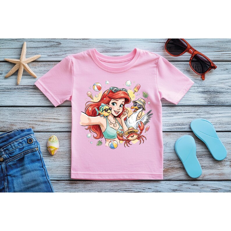 The Little Mermaid Princess Ariel Selfie Shirt, Disney Princess Toddler Shirt, Summer Disney Shirt, Princess Lover Shirt, Princess Girl Tee bild 5