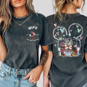 Comfort Colors® Custom Disney Anniversary Shirt, Couple Disneyworld Tee, Wife Husband Disney Trip Shirt, Custom Est Year Disneyland Tees image 4