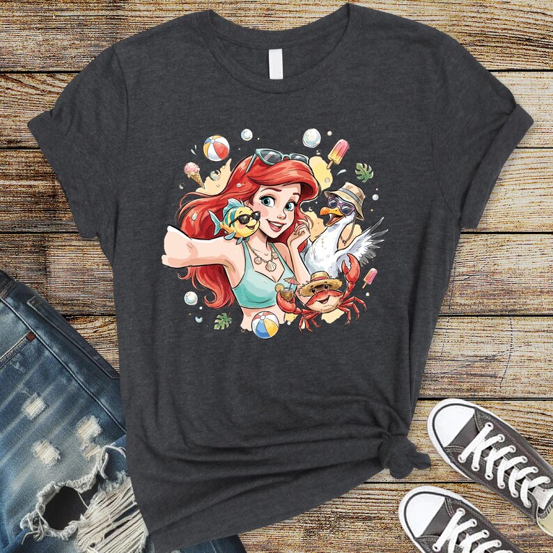 The Little Mermaid Princess Ariel Selfie Shirt, Disney Princess Toddler Shirt, Summer Disney Shirt, Princess Lover Shirt, Princess Girl Tee bild 4