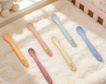 Personalized Baby Spoons | BPA-Free Silicone Feeding Set