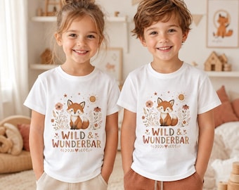 Niedliche Fuchsillustration Wild & Wunderbar Kleinkind T-shirt | Woodland Kinder T-Shirt