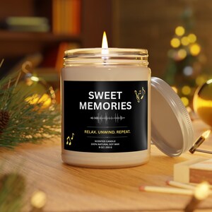 Vela de soja Dulces Recuerdos / Regalo para amantes de la música / Vela aromática / Regalo relajante para ella