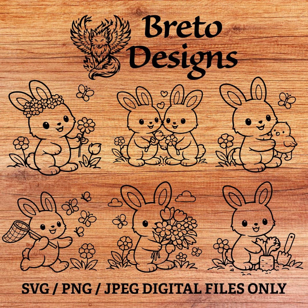 Easter Bunny Bundle SVG PNG JPEG Digital Files - Etsy