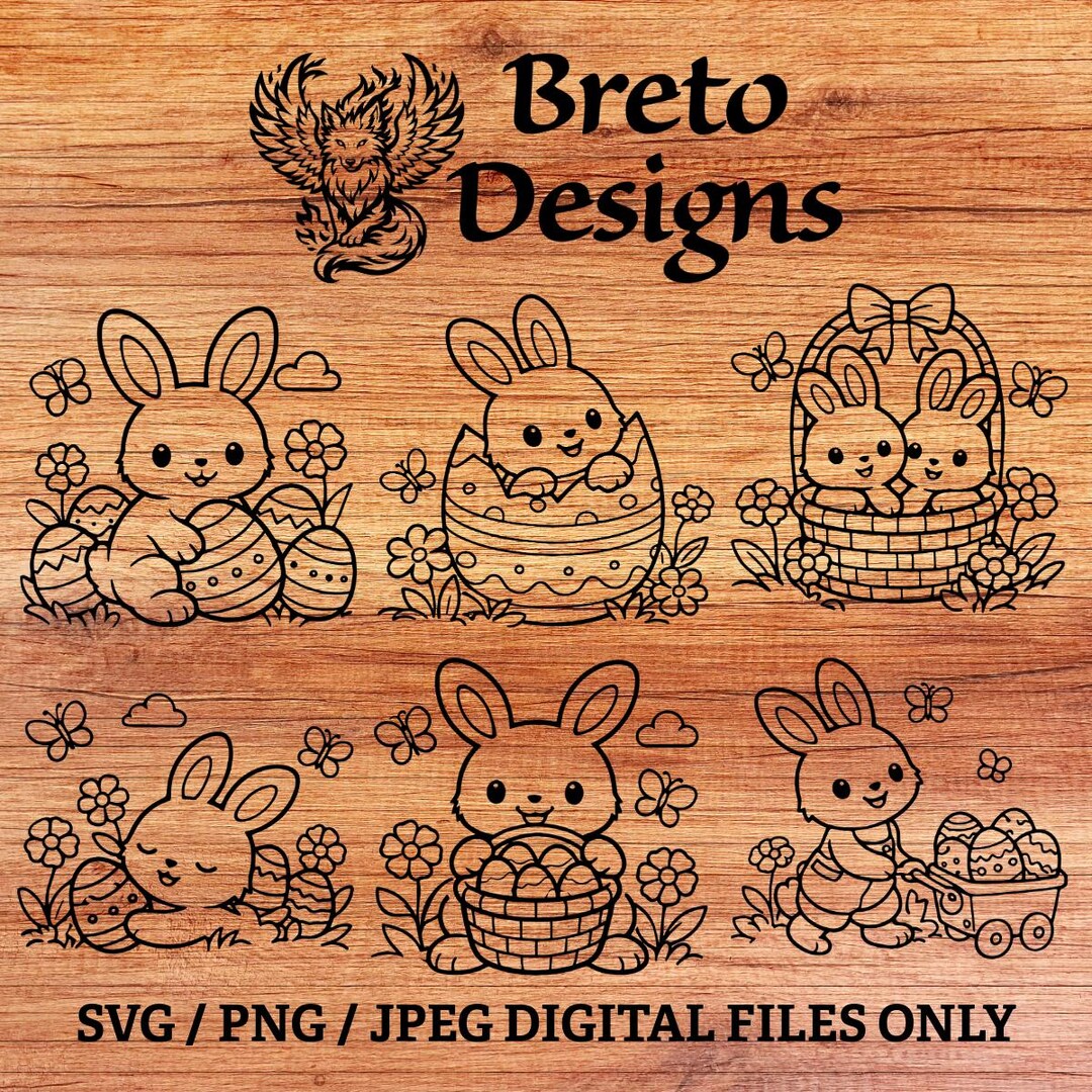 Easter Bunny Bundle SVG PNG JPEG Digital Files - Etsy