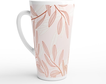 Tazza da latte grande da 500 ml - Tazza da caffè in ceramica bianca lucida - Adatta al microonde e alla lavastoviglie - Regalo perfetto per gli amanti del caffè
