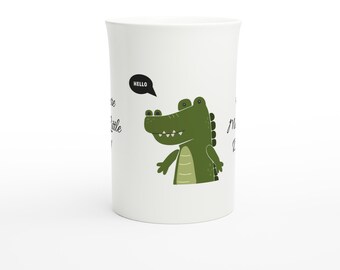 Tazza da caffè personalizzata con motivo alligatore – Tazza in porcellana con nome personalizzato (280 ml)
