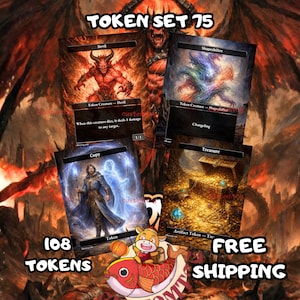 Token Set 75 – 108 Tokens for MTG  (Devil, Shapeshifter, Treasure, Copy)