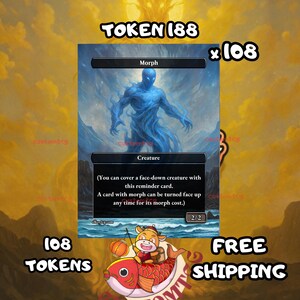 May include: A rectangular trading card featuring a blue, ethereal humanoid figure standing in a misty landscape. The card text reads Morph, Creature, and includes instructions about face-down creatures and a 2/2 indicator in the bottom corner.