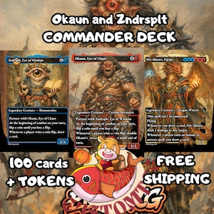 mtg coin flip commander deck Okaun, Eye of Chaos & Zndrsplt, Eye of Wisdom Commander Deck Coin Flip MTG Magic