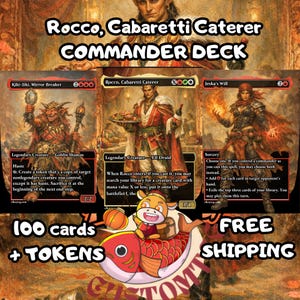 Rocco, Cabaretti Caterer Custom Commander Deck — Toolbox Tutoring and Creature Combos | Naya | Fantasy Art Proxy Deck