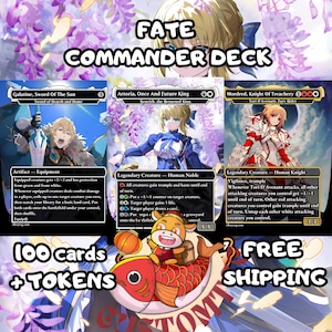 Fate Custom Commander Deck — Artoria Pendragon | Round Table Knights | Anime Proxy Deck