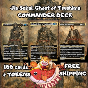 Jin Sakai, Ghost of Tsushima Custom Commander Deck — Samurai Rogue | Stealth | Fantasy Art Proxy Deck