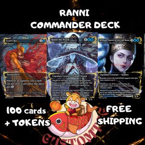 Ranni Custom Commander Deck — Remastrad Edition | Moonlit Magic | Fantasy Art Proxy Deck