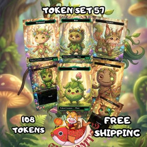 Token Set 57 — Verzauberter Wald Chibi Custom Token Pack for MTG (108 Karten)