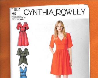 Simplicity 1801 Misses' Designer Cynthia Rowley Evening, or Street Length Dress or Tunic Top , Sizes 6 to 14, UNCUT
