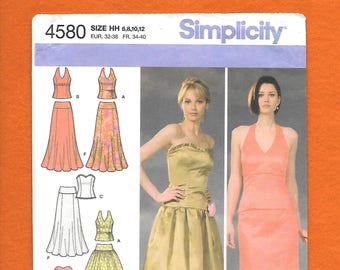 Simplicity 4580 Misses' Formal Evening & Cocktail Length Skirts, And Tops,Strapless Or Sleeveless, Sizes 6-12, UNCUT