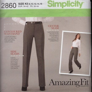 Simplicity 2860 Misses&#39; Amazing Fit Pants, for Slim, Average, or Curvy Body Types, and Customized Fitting Instructions, Sizes 6-16, UNCUT