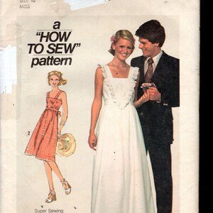 Simplicity 7869 Misses' Sun Dress, Or Long Gown With Personalized Trim Of Your Choice, Size 12, UNCUT, or Size 10 CUT, Read Details
