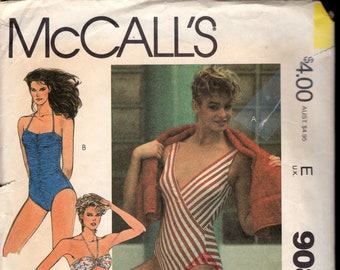 Retro 80's McCall's 9089 Misses' One Piece, and Bikini Swimsuits, Size 10, Read Complete Details for Sizes 12-14