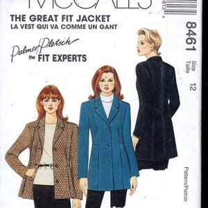 McCall's 8461 Misses' Palmer Pletsch Great Fit Jacket, has Princess Seams, Notched Collar, Size 12, UNCUT