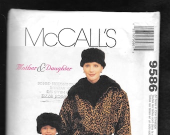 Cool Retro  90's McCall's 9586 Mother, Daughter Jackets, And Ear Muffs, Go Crazy, Have Fun, Child's Sizes 3-12, Adult 4-22, UNCUT