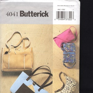 Bolsos, carteras y bolsos de mano Butterick 4041 para señoras, seis accesorios de moda diferentes, sin cortar