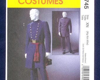 McCall's 4745 Men's Cosplay Civil War Military Uniform Reenactment Costume Sewing Pattern, Sizes Extra Large to Triple Extra Large, UNCUT