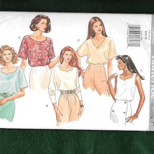 May include: A Butterick sewing pattern featuring illustrations of various blouses. The pattern includes a variety of styles, including a V-neck, a scoop neck, and a sleeveless top. The pattern number is 3266, and the size range is 6-8-10.