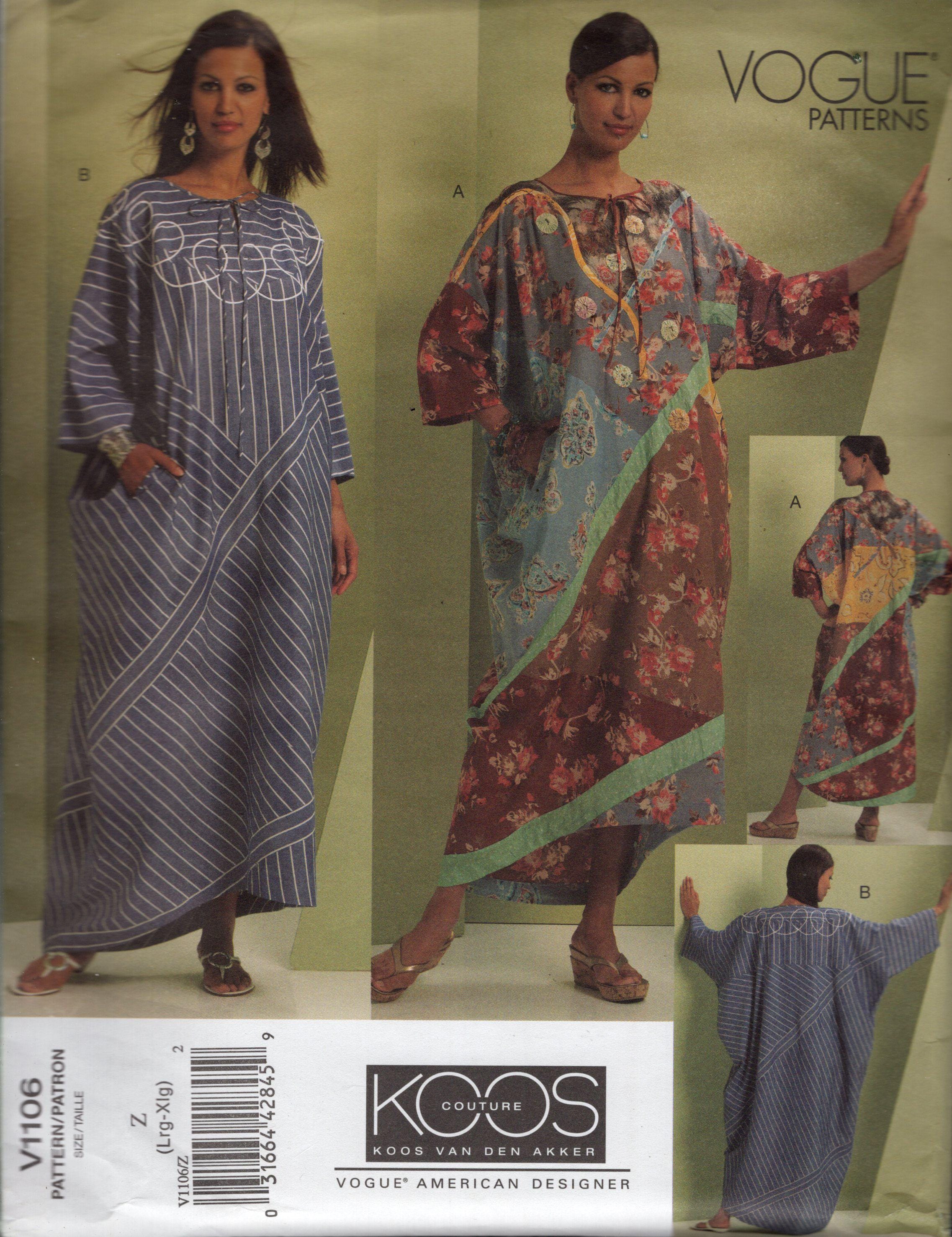 Patron De Couture Vogue Koos Van Den Akker N°1459 - Robe Art à Porter, Non Découpé (uncut)