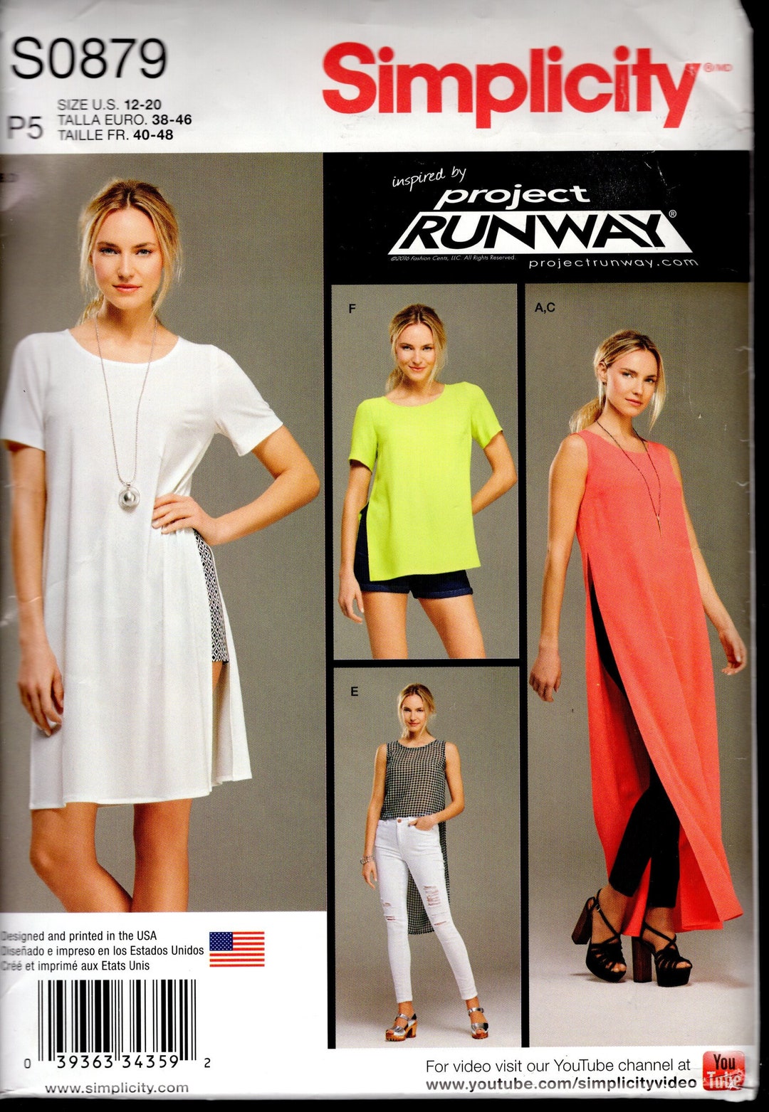 Simplicity 0879 Misses' Tunic Tops With Hem Length Options, Short or No ...