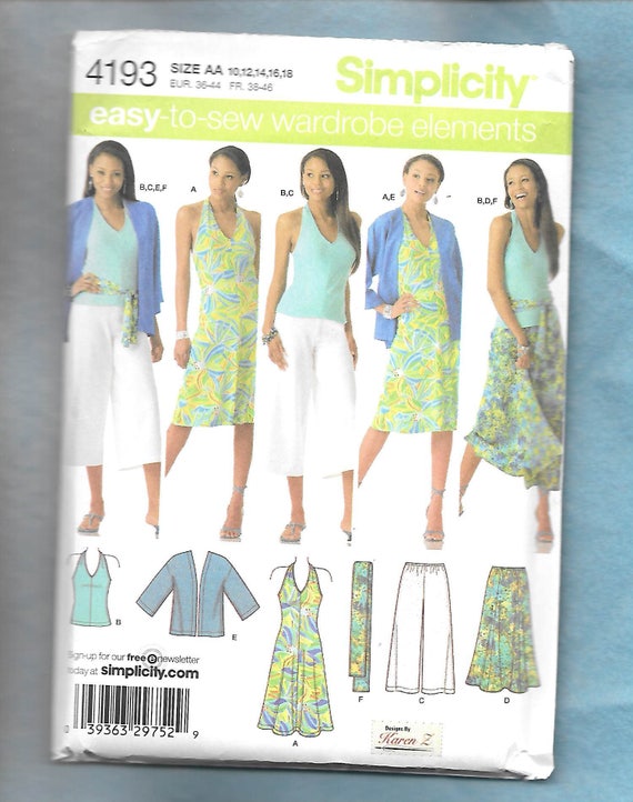 福袋安いいね半額ストア Simplicity 4193 Pattern Wardrobe Sew to Easy Misses' 裁縫材料