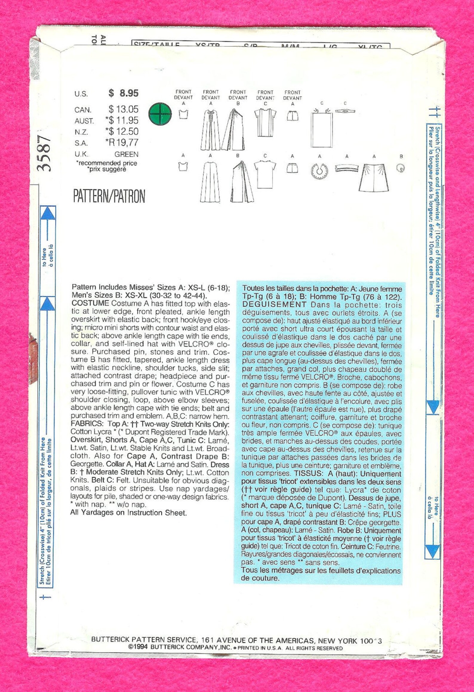 Vintage 1994 Butterick 3587 Kostüm Kleopatra und Mark