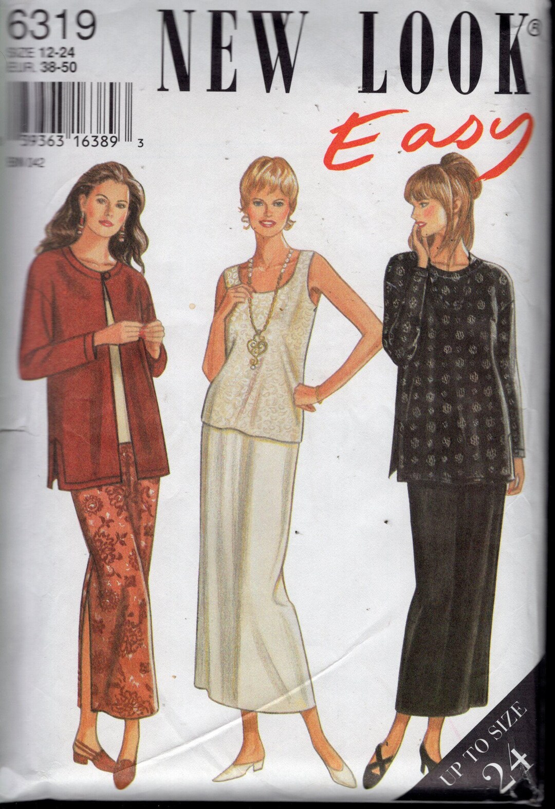 New Look 6319 Misses' Long Straight Skirt With Back Slit, Tunic