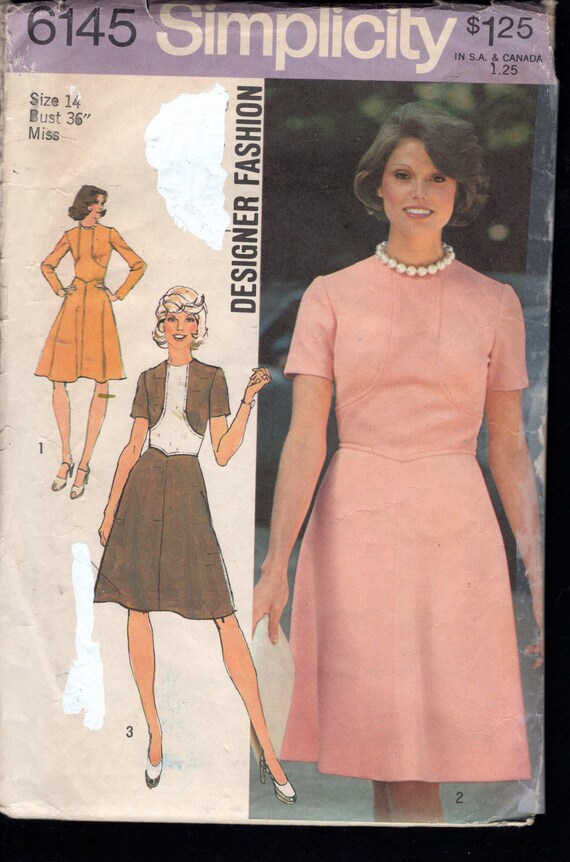 designer dresses size 14 Simplicity 6145 Misses' Dress W/shaped Front Inset, Round Neckline, Flared Skirt, Long or Short Sleeves, CUT, Read Details COLOR:Black/Gold A soft checked Zara PromotionName: Fourth of July Sale Midi dress