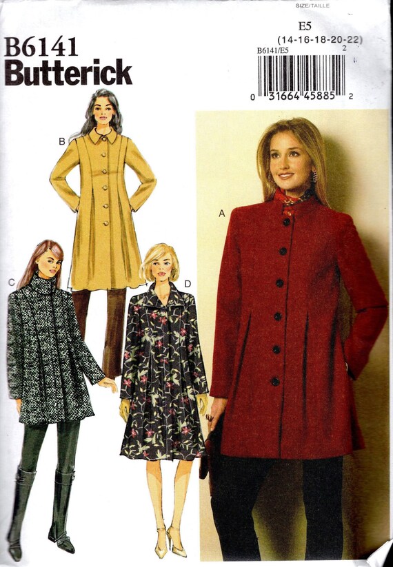 Butterick 6141 Misses' Princess Seamed Coat or Jacket With Collar