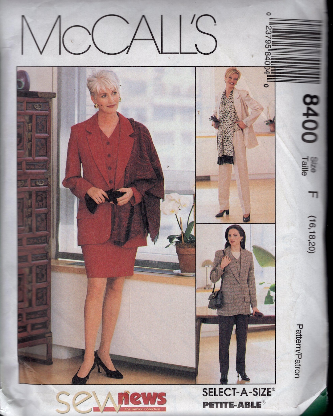 Patron De Couture McCall's 3067 - Veste Bustier, Pantalon, étole, Jupe (tailles 8-12 Ou 18-22) - Neuf, États-Unis