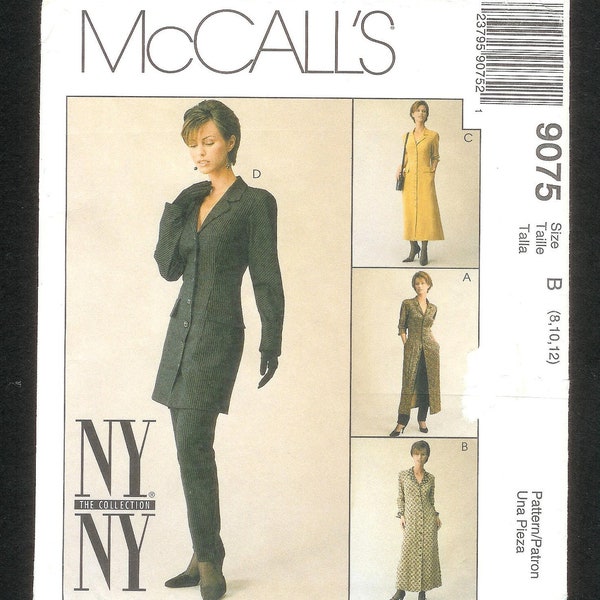 McCall's 9075 NYNY Collection Jacket, Dress and Pant Sizes 8,10, 12 UNCUT