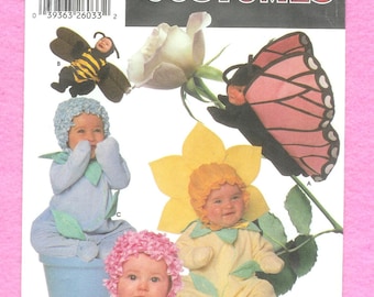 Disfraces infantiles Simplicity 5881 o 7868: abeja, mariposa o 3 flores diferentes. ¡Son adorables! Tallas: 1/2, 1, 2, 3 y 4. Sin cortar.