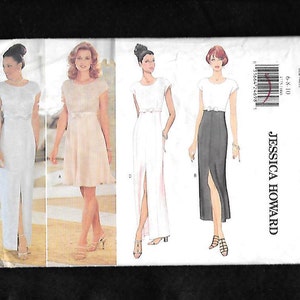 Butterick 4775 Misses&#39; Gown In Evening Or Cocktail Length, Straight Or Flared Skirt, High Waist,Sizes 6, 8, 10, UNCUT